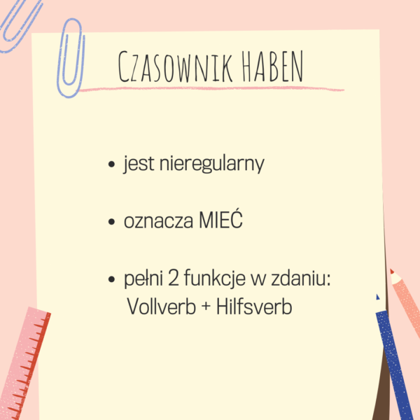 Odmiana Haben W Czasie Przeszłym Odmiana czasownika haben